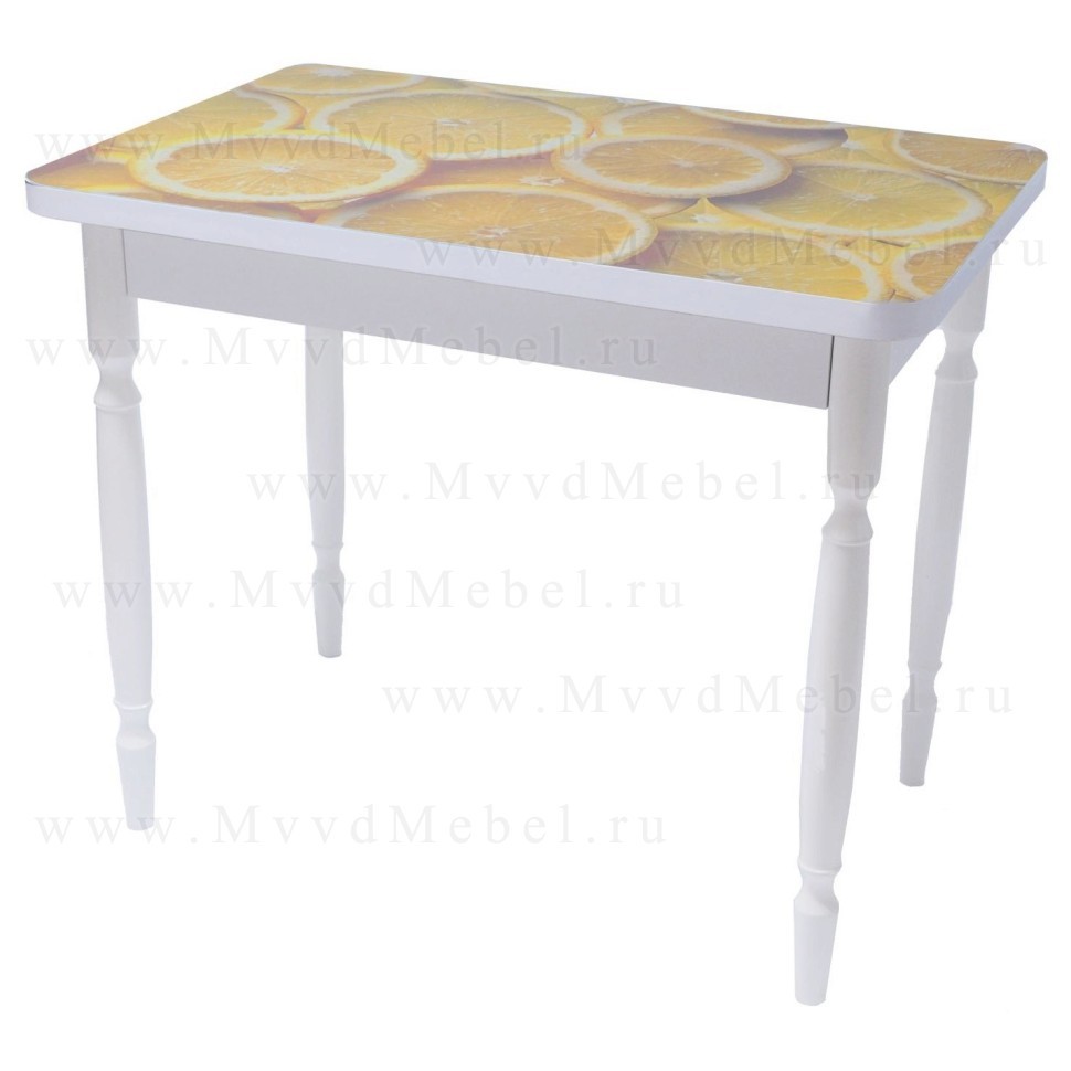 Кухонный стол с фотопечатью Трофи-Прямоугольный-90х60 рисунок лимоны, столешница пластиковая