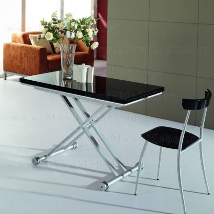 Раскладной стол В2166 чёрный глянец