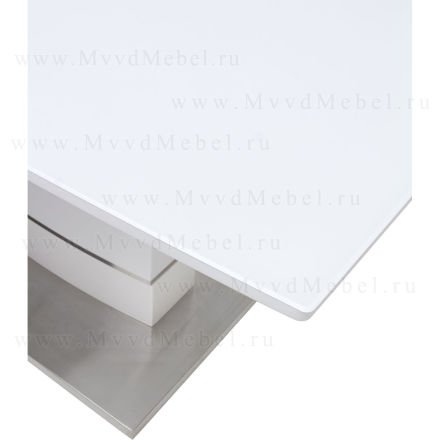 Стол обеденный Kendal-140 белый матовый раздвижной стеклянный
