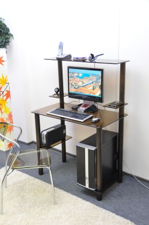 Компьютерный стол на заказ Эдель-KС05 бронза / бронза ноги (ширина от 80 см до 110 см)