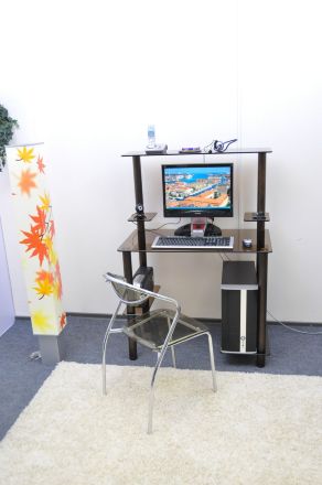 Компьютерный стол на заказ Эдель-KС05 бронза / бронза ноги (ширина от 80 см до 110 см)